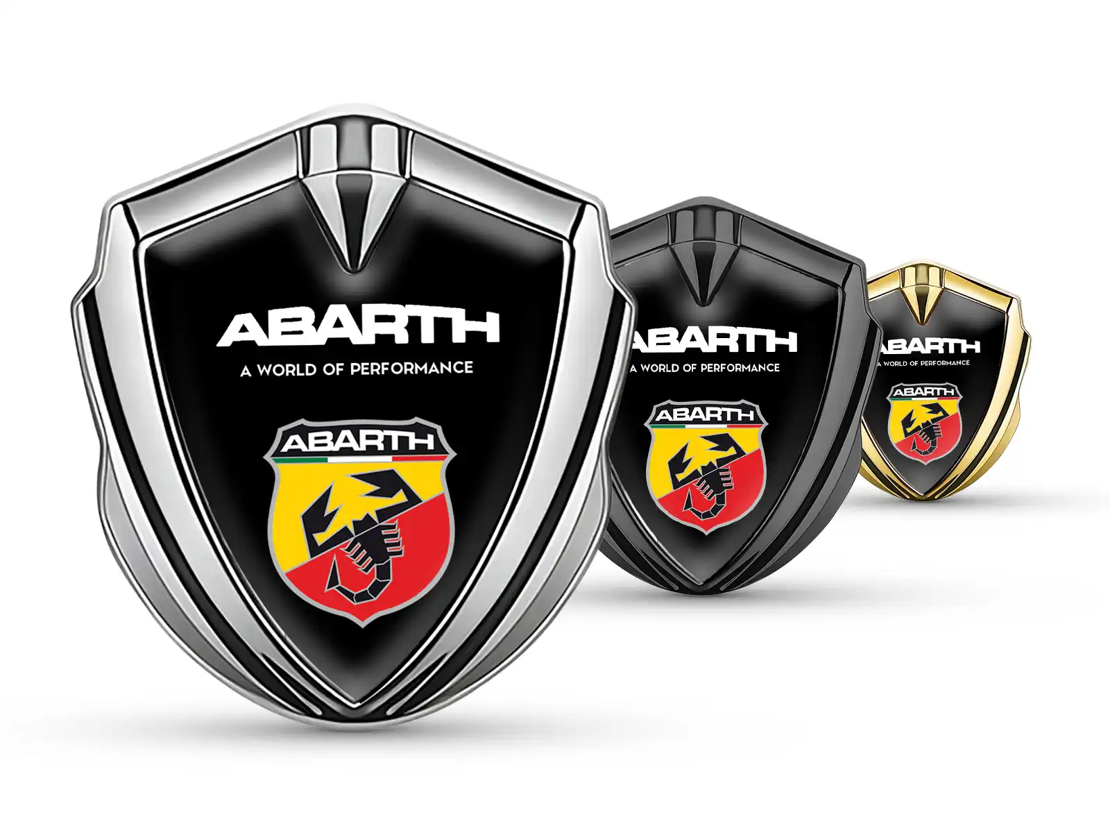 Fiat Abarth Metal Domed Emblem Minimal Style Universal Size